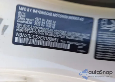 2014 BMW 435I xDrive из США, поврежденный, VIN WBA3R5C52EK188651